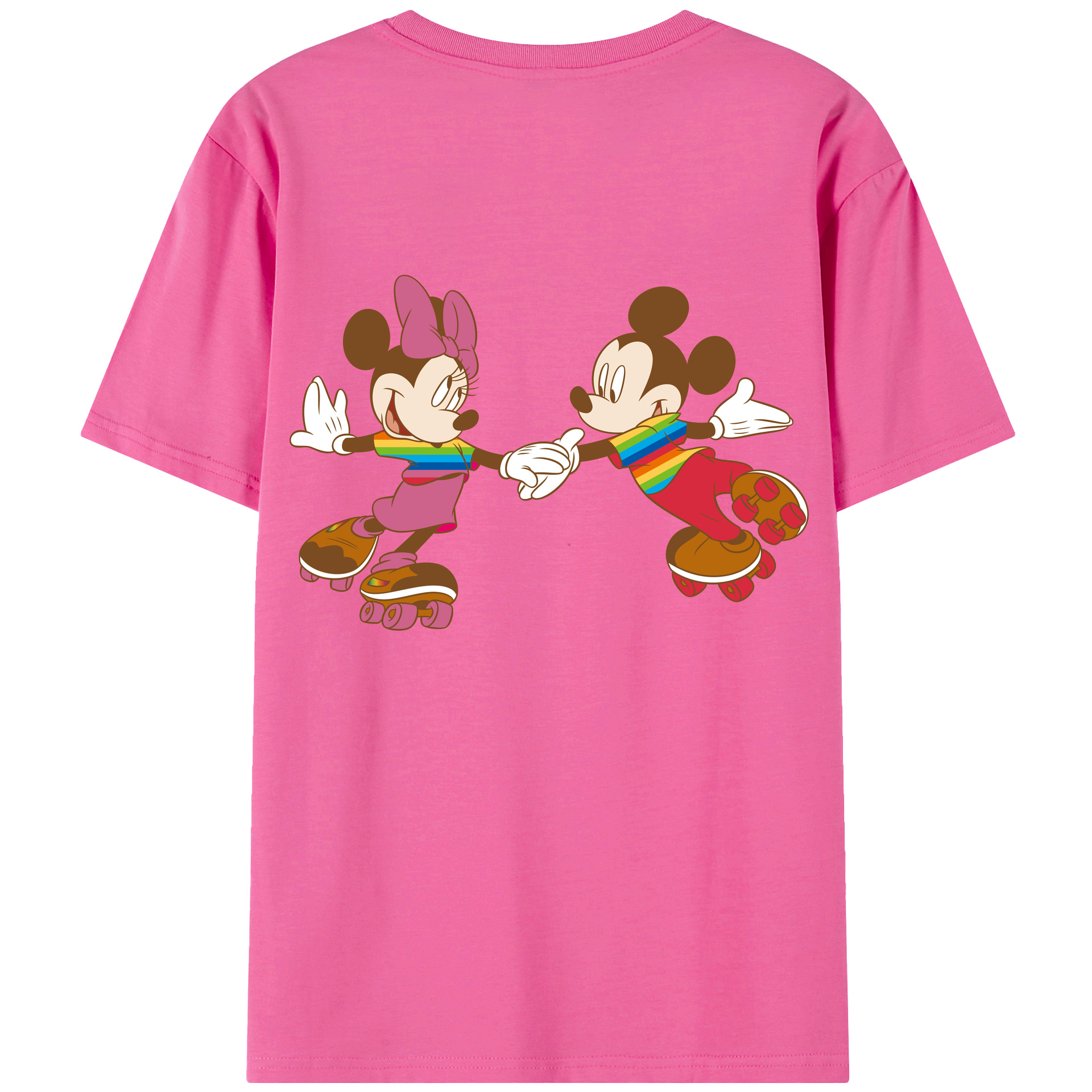 （画像用） ミッキーマウス Mickey Mouse レディース半袖Tシャツ(バックプリント)